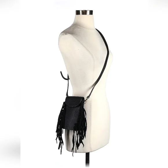 Black Fringe Crossbody Bag - Picture 1 of 3